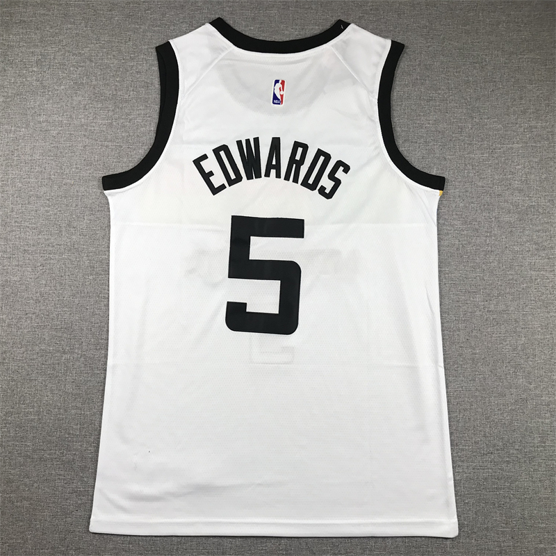 Men Minnesota Timberwolves 5 Edwards White 2024 Nike NBA Jersey style 1